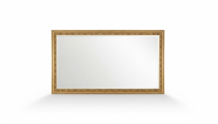 Miroir mural classique italien d'un designer en bois doré nouvellement meublé