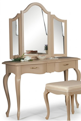 Coiffeuse avec miroir Conception de meubles de chambre Table de chevet Tabouret 2 pièces. nouveau