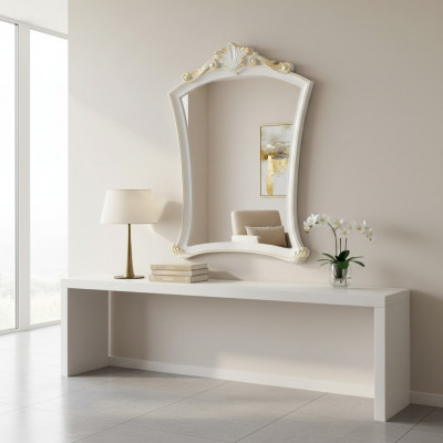 Miroir de luxe design classique Blanc Meubles miroir Style Elisa nouveau Miroir