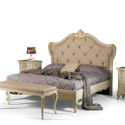 Mobilier de lit Lit double Bois naturel Mobilier de chambre Design de lits Meubles Italie