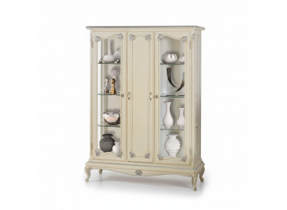 Vitrine Weiß Glasschrank Design Klassische Schrank Luxus Holz Möbel Vitrinen Neu