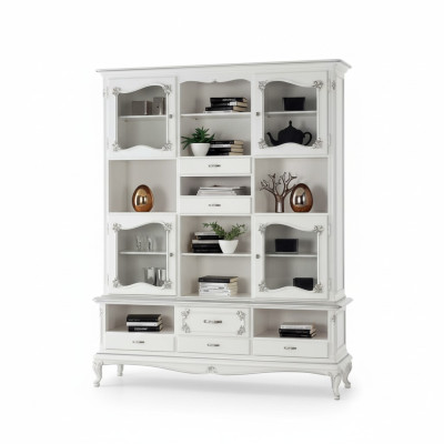 Salle de séjour Vitrine Armoire Livres Étagère Buffet Meubles classiques Étagères Bois