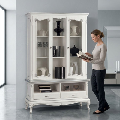 Salon Vitrine Armoire Livres Étagère Buffet Meubles Classiques Étagères Bois