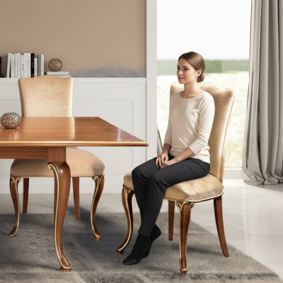 Chaise Bois Italien Mobilier Salle à manger Chaises Design de Luxe Fauteuil Bois Massif