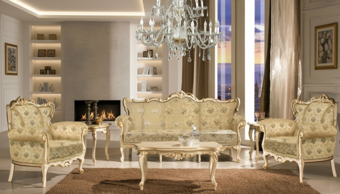italienisches Sitzensemble Klassik Möbel Sitzpolstersatz Sofa Couch 4-teilig. neu