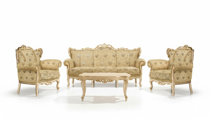 italienisches Sitzensemble Klassik Möbel Sitzpolstersatz Sofa Couch 4-teilig. neu