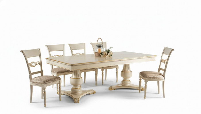 Ensemble complet Table à manger 6 chaises Salle à manger Ensemble Ess Groupe Table en bois Tables 7 pièces
