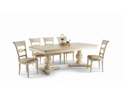 Ensemble complet Table à manger 6 chaises Salle à manger Ensemble Ess Groupe Table en bois Tables 7 pièces