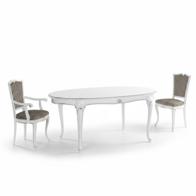 Meubles d'ameublement Groupe Table + 4 chaises ensemble 5 pièces. Suite de table à manger salle à manger