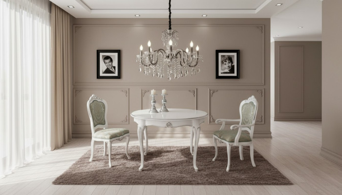 Table Set 2x Stuhl Esszimmerstuhl Stühle Holz Luxus-Esszimmergarnitur Suite 3-teilig neu