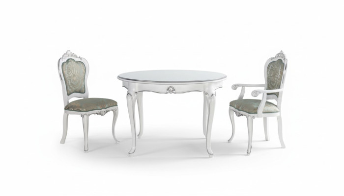 Table Set 2x Stuhl Esszimmerstuhl Stühle Holz Luxus-Esszimmergarnitur Suite 3-teilig neu