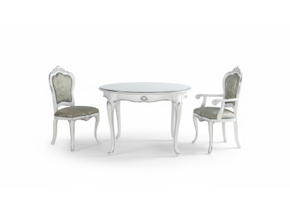 Table Set 2x Stuhl Esszimmerstuhl Stühle Holz Luxus-Esszimmergarnitur Suite 3-teilig neu