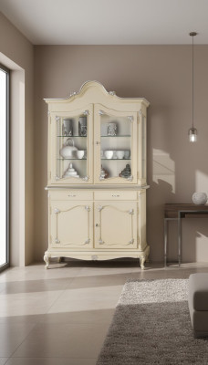 Vitrine de meubles de luxe italiens, armoire de vitrine de design en verre de commode dressoir de garde-robe.