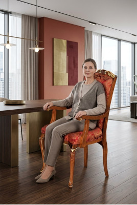 Fauteuils Chaises classiques Salle à manger Meubles italiens en bois Chaise de luxe nouvelle