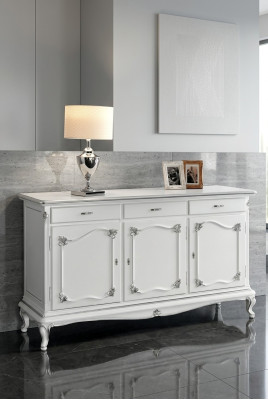 Commode Comode italienne Miroir massif 2 pièces Commode Buffet Armoire Bois