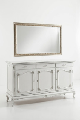Commode Comode italienne Miroir massif 2 pièces Commode Buffet Armoire Bois