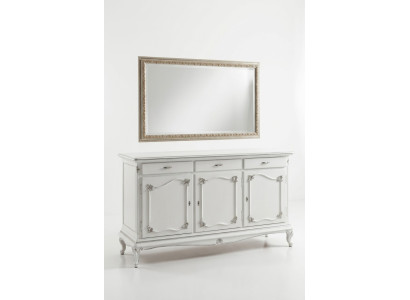 Commode Comode italienne Miroir massif 2 pièces Commode Buffet Armoire Bois