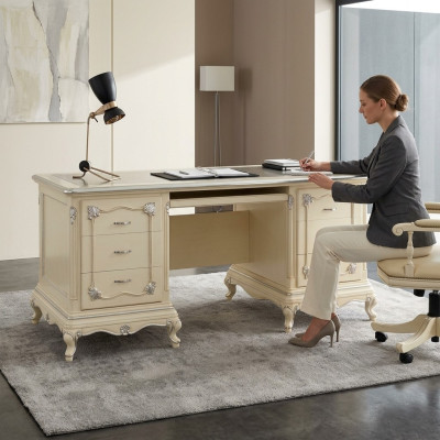 Bureau de luxe Style italien Meubles Bureaux Table Mobilier Tables nouveau