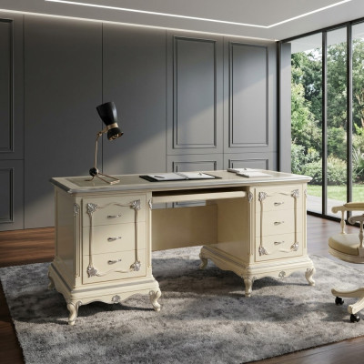 Bureau de luxe Style italien Meubles Bureaux Table Mobilier Tables nouveau