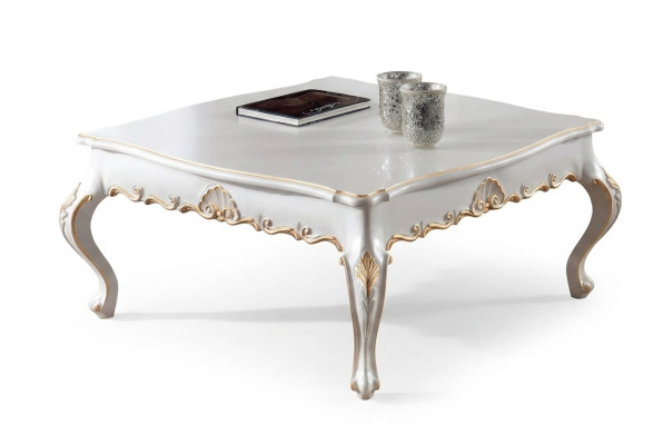 Table basse Table d'appoint Salon Bois Tables Côté Style Italien Table Blanche
