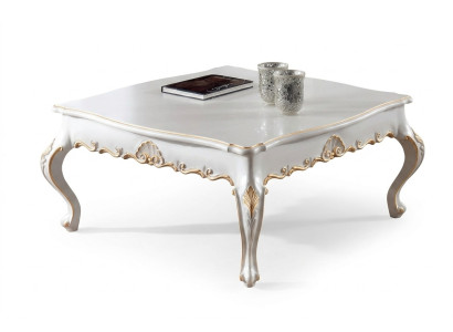 Table basse Table d'appoint Salon Bois Tables Côté Style Italien Table Blanche