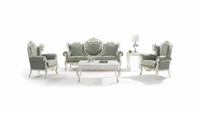 Ensemble de canapés Set Canapé Mobilier Classique Baroque Salon Canapé 5 pièces. Table de canapé