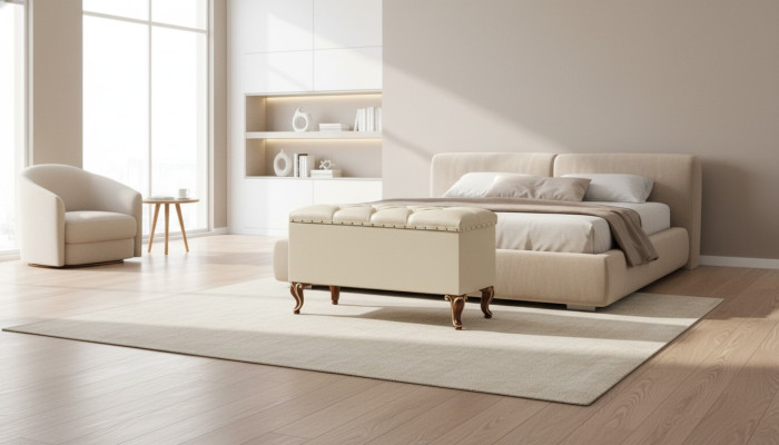 Tabouret Design Bois Meubles Italiens Salon de Luxe Pouf Style Elisa nouveau