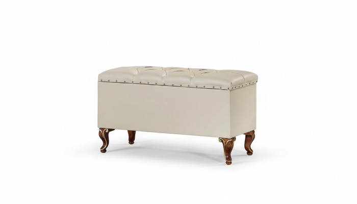 Tabouret Design Bois Meubles Italiens Salon de Luxe Pouf Style Elisa nouveau