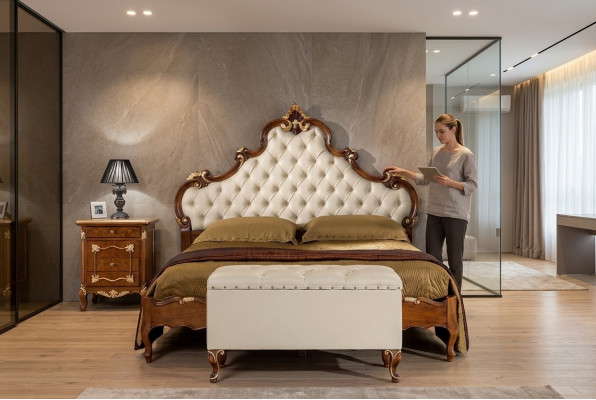 Meubles de lit Lit double Chesterfield Meubles de chambre Lits Meubles Italie neufs
