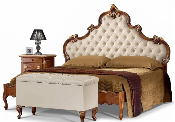 Meubles de lit Lit double Chesterfield Meubles de chambre Lits Meubles Italie neufs