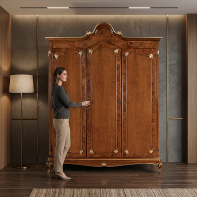 Armoire Armoire en bois Armoire Meuble de chambre en bois Bois massif Bois véritable neuf