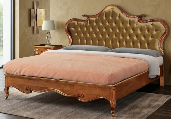 Chesterfield Lit Revêtement Design Luxueux Lits Doubles d'Hôtel en Bois Italien Neufs.