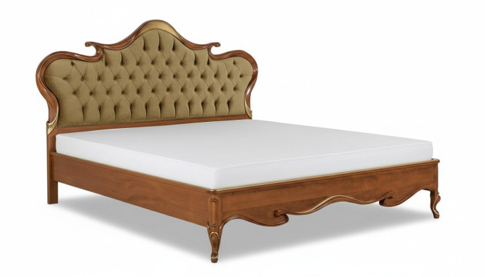 Chesterfield Lit Revêtement Design Luxueux Lits Doubles d'Hôtel en Bois Italien Neufs.