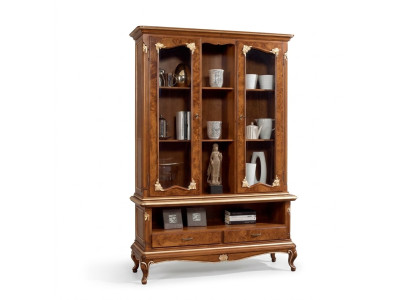 Vitrine Armoire en verre Armoires Vitrées Buffets en Bois Mobilier Italien Marron