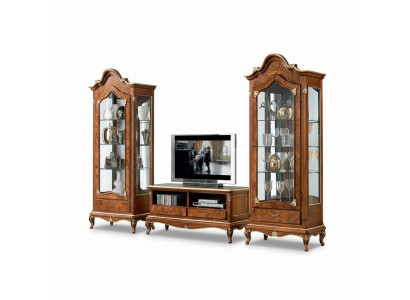 Ensemble mural composé de 3 pièces. Meuble TV pour salon Vitrine Buffet Étagère Nouveaux meubles muraux de luxe.