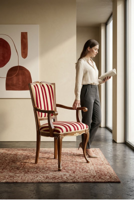 Salle à manger Mobilier en bois Chaises Design de luxe Chaise rembourrée Siège Lehn Mobilier de bureau neuf