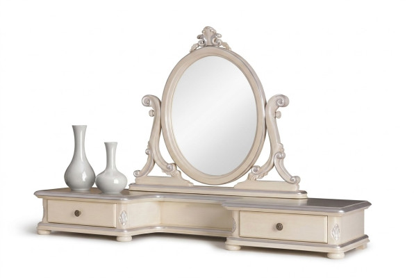 Miroir rond de style classique, miroir mural rond blanc, Italie, neuf.