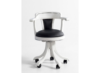 Chaise de bureau Chaise de direction en bois Chesterfield Mobilier italien Noir pivotant neuf