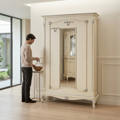 Garde-robe classique en bois de luxe Armoires en bois d'Italie Cabinet