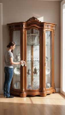 Vitrines Armoire en verre Vitrine Salon Buffet en bois Mobilier italien Étagère