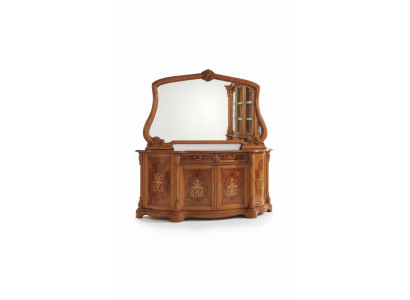 Commodes de Meubles Italiens Miroir Massif 2 pièces Commode Buffet Armoire en bois