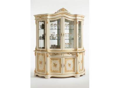 Vitrines Armoire en verre Vitrine de salon Buffet en bois Meuble italien Étagère