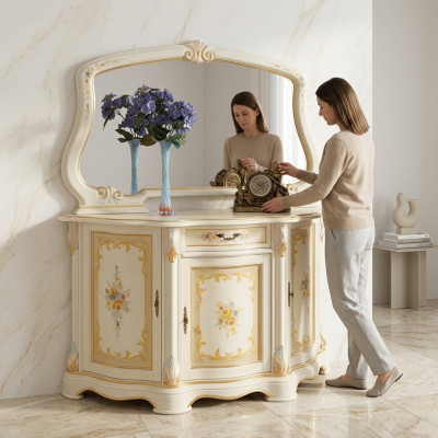 Meubles de chambre élégants Commode Armoire Buffet classique avec miroir