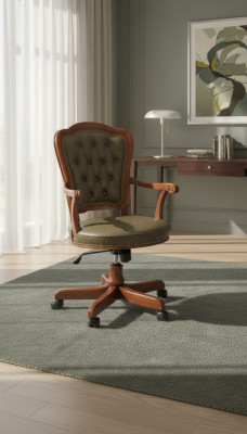 Chaise de bureau fauteuil pivotant Chesterfield fauteuil de direction fauteuil en cuir italien inclinable