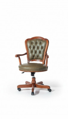 Chaise de bureau fauteuil pivotant Chesterfield fauteuil de direction fauteuil en cuir italien inclinable