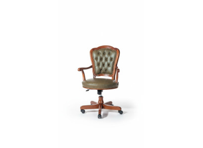 Chaise de bureau fauteuil pivotant Chesterfield fauteuil de direction fauteuil en cuir italien inclinable