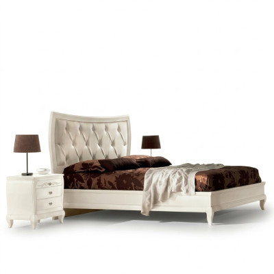 Lit Chambre Ensemble Lit 2x Table de chevet Bois Classique Mobilier italien 3 pièces