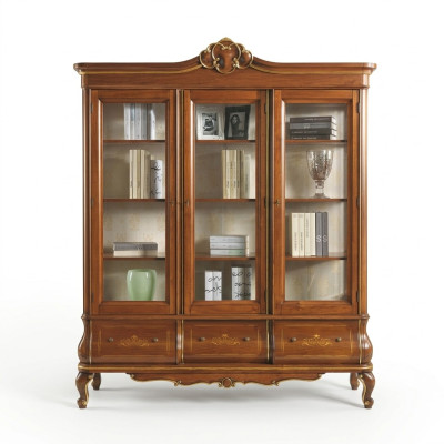Vitrine Armoire Livres Étagère Buffet Mobilier Classique Italien Étagères Bois