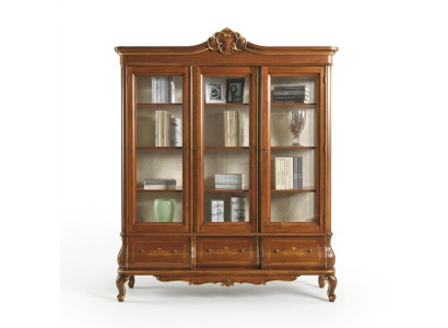 Vitrine Armoire Livres Étagère Buffet Mobilier Classique Italien Étagères Bois