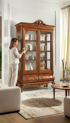 Vitrine xxl. Armoires classiques. Buffet de luxe. Buffet de meubles italiens.